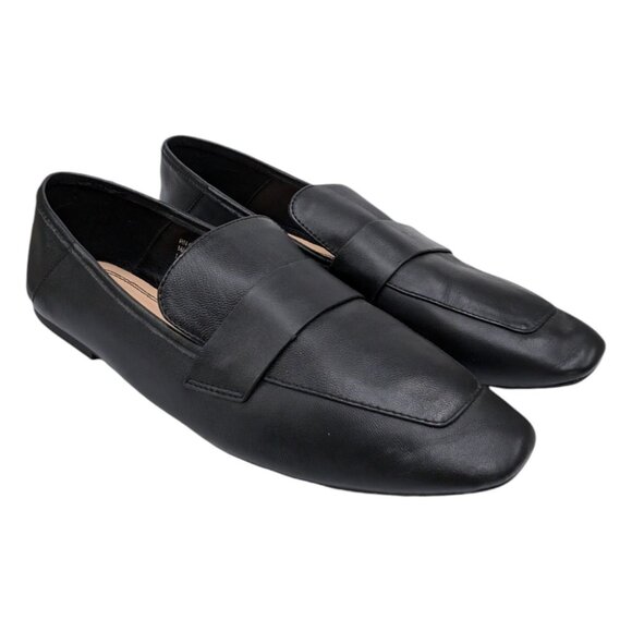Primark Leather Flats Womens Solid Black Square Toe Slip On Shoes Size 9 - Picture 5 of 11
